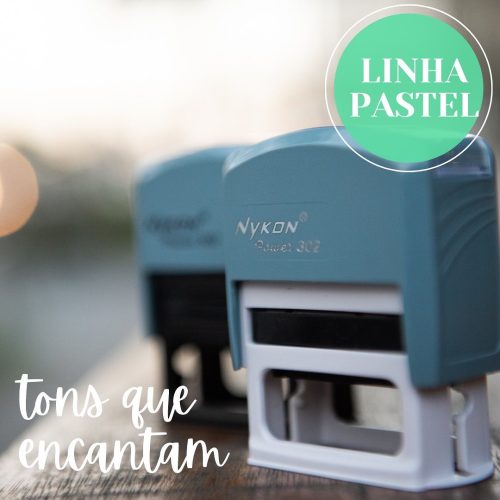 Carimbo Automático 302 Azul Pastel