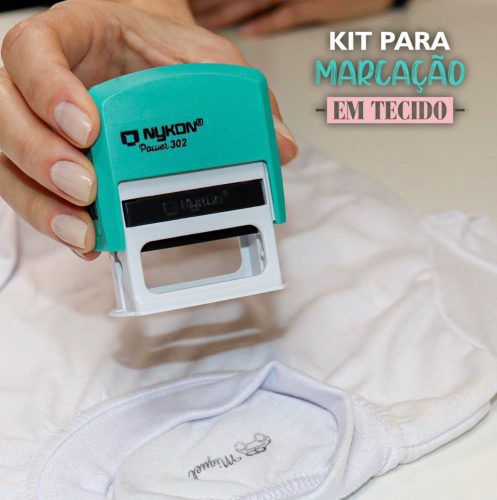 Kit Carimbo + Tinta Para Marcação Em Tecido