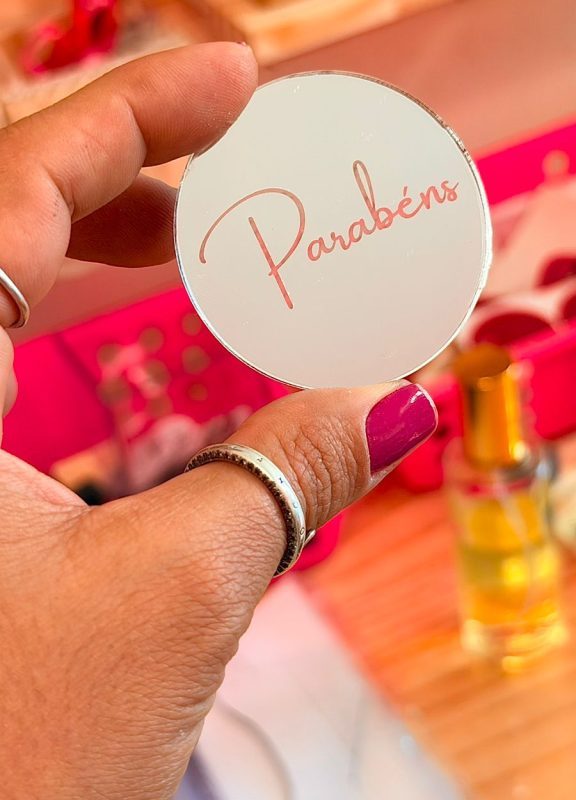 Medalha "Parabéns" Luxo Para Bolo 5cm