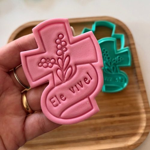 Cortador de Biscoito + Marcador Cruz Ele Vive!