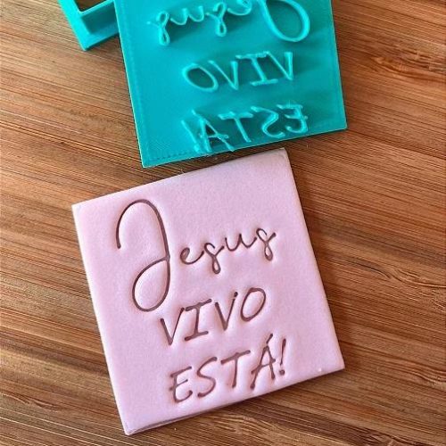 Cortador de Biscoito + Marcador Jesus Vivo Está!
