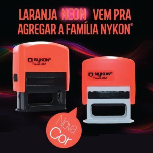 Carimbo Automático 302 Laranja Neon