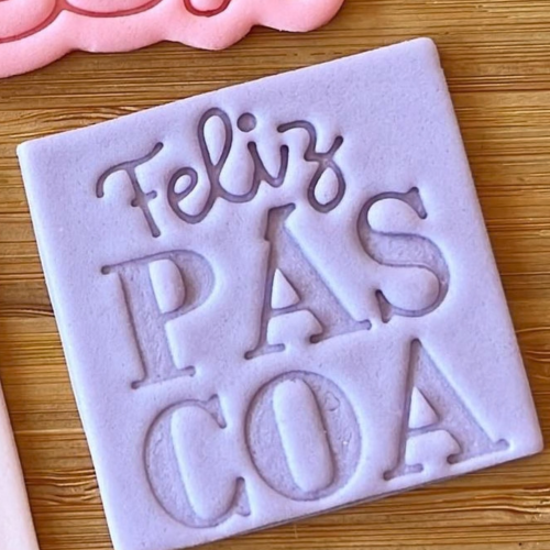 Cortador de Biscoito + Marcador Feliz Páscoa